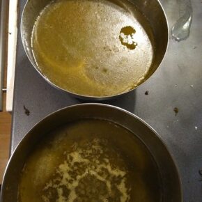 cannabutter mix ready to cool down