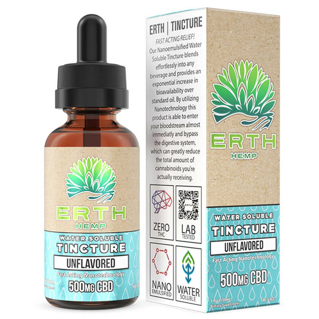 thumbnail Unflavored CBD Water Soluble Tincture by Erth Hemp