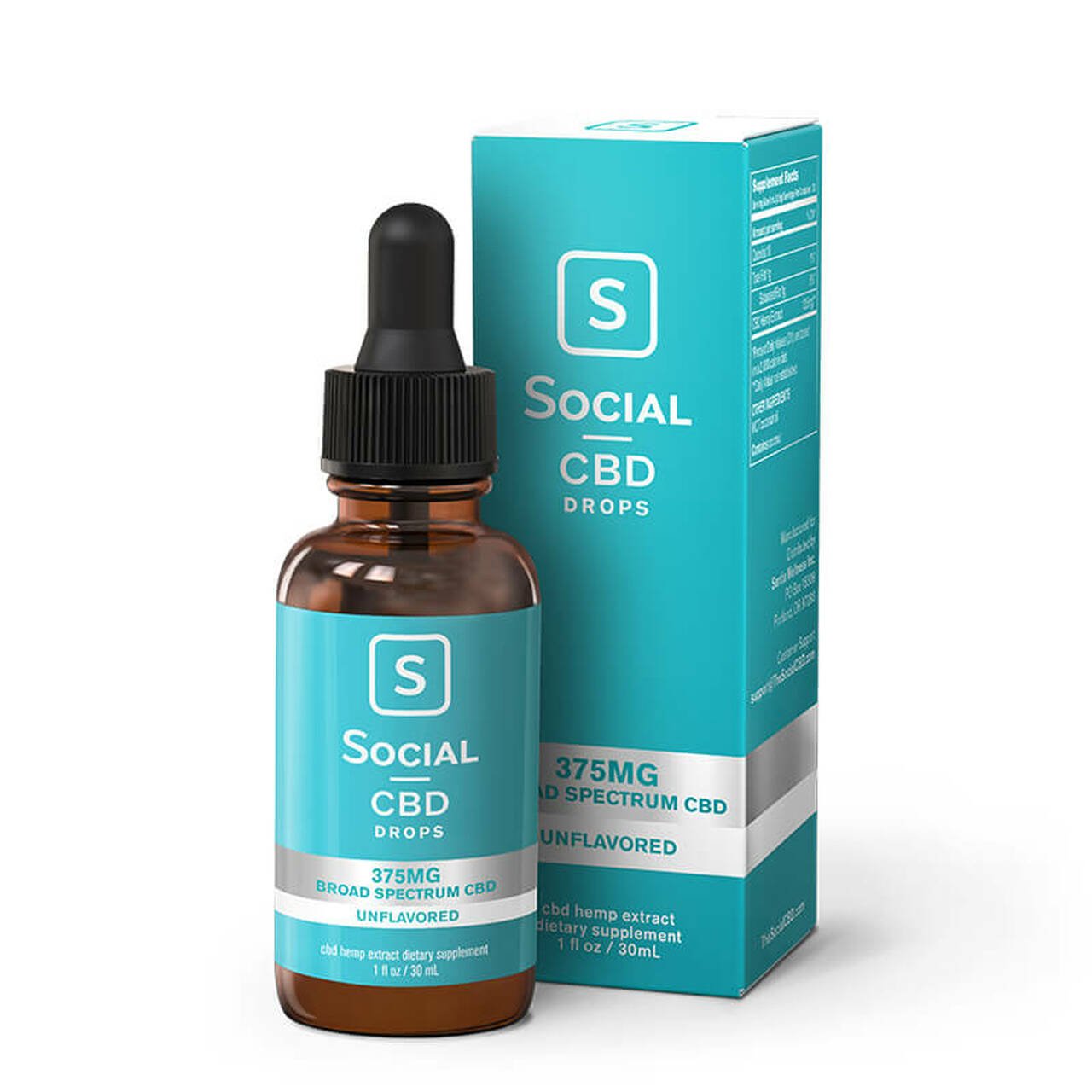thumbnail Broad Spectrum Unflavored CBD Drops Tincture by Social